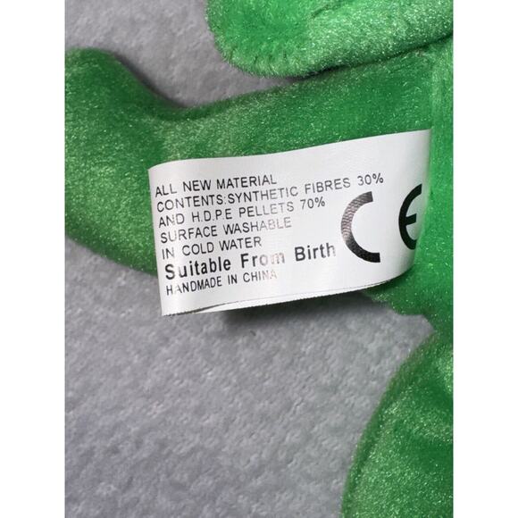 Microbear Teddy Bear Tooth Beary Green Plush Stuffed Animal Pouch w/ Clip Hanger - Picture 10 of 10